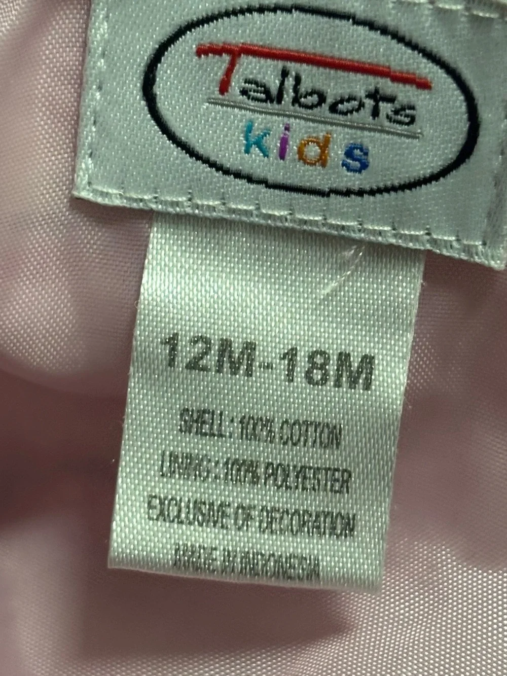Vintage Talbots Kids Pink Pastel Plaid Dress Jumper Lined 12-18M